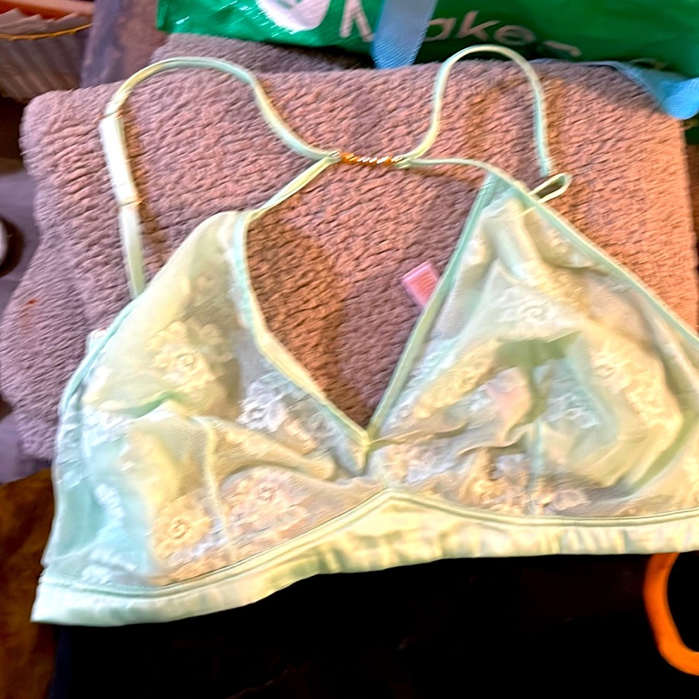 3x mint green halter bra